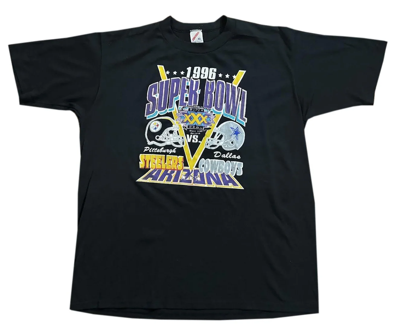 Vintage Super Bowl XXX 1996 Steelers Vs Cowboys T Shirt (Size XL